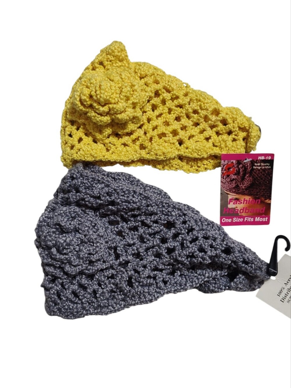 NWT Pair of Knit Crochet Headband One Size